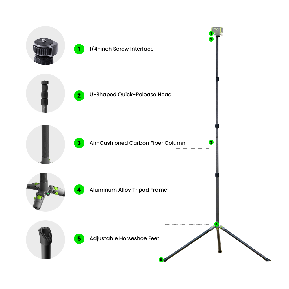 XbotGo NT3 PRO Carbon Fiber Tripod